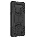 For LG K41S / K51S Tire Texture Shockproof TPU + PC Protective Case with Holder(Black)