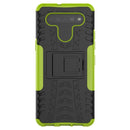 For LG K41S / K51S Tire Texture Shockproof TPU + PC Protective Case with Holder(Green)