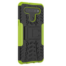For LG K41S / K51S Tire Texture Shockproof TPU + PC Protective Case with Holder(Green)