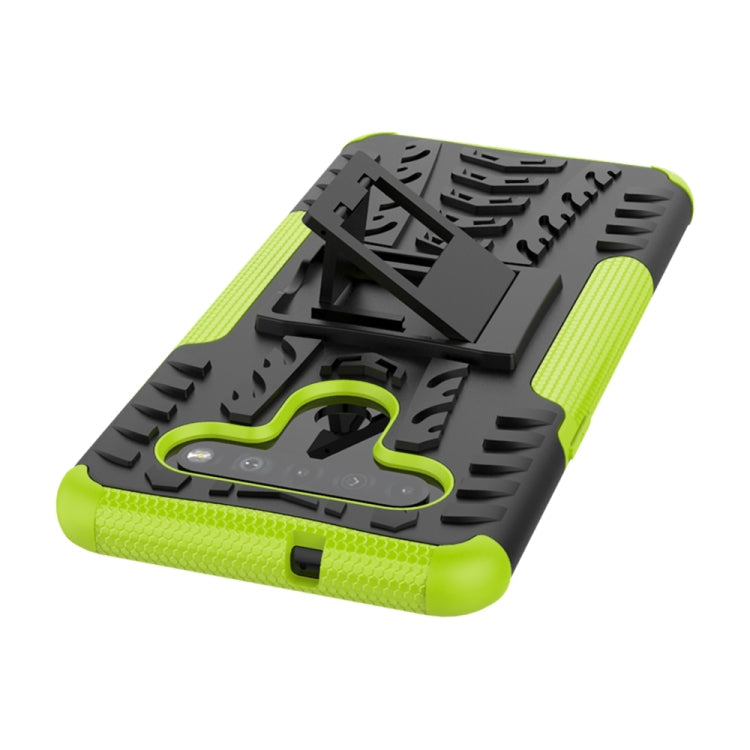 For LG K41S / K51S Tire Texture Shockproof TPU + PC Protective Case with Holder(Green)