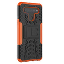 For LG K41S / K51S Tire Texture Shockproof TPU + PC Protective Case with Holder(Orange)