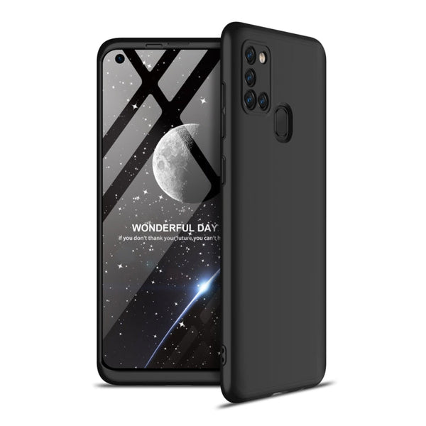 For Samsung Galaxy A21s GKK Three Stage Splicing Full Coverage PC Protective Case(Black)