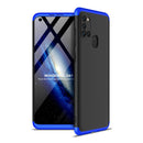 For Samsung Galaxy A21s GKK Three Stage Splicing Full Coverage PC Protective Case(Black Blue)