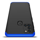 For Samsung Galaxy A21s GKK Three Stage Splicing Full Coverage PC Protective Case(Black Blue)