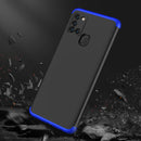 For Samsung Galaxy A21s GKK Three Stage Splicing Full Coverage PC Protective Case(Black Blue)