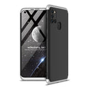 For Samsung Galaxy A21s GKK Three Stage Splicing Full Coverage PC Protective Case(Black Silver)