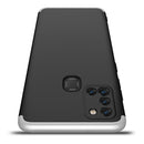 For Samsung Galaxy A21s GKK Three Stage Splicing Full Coverage PC Protective Case(Black Silver)