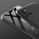 For Samsung Galaxy A31 GKK Three Stage Splicing Full Coverage PC Protective Case(Black Silver)