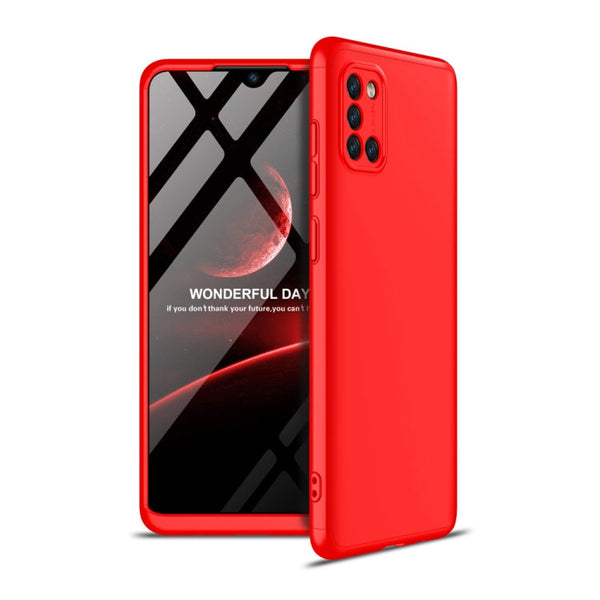 For Samsung Galaxy A31 GKK Three Stage Splicing Full Coverage PC Protective Case(Red)
