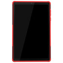 For Lenovo Tab M10 Plus TB-X606F Tire Texture Shockproof TPU+PC Protective Case with Holder(Red)