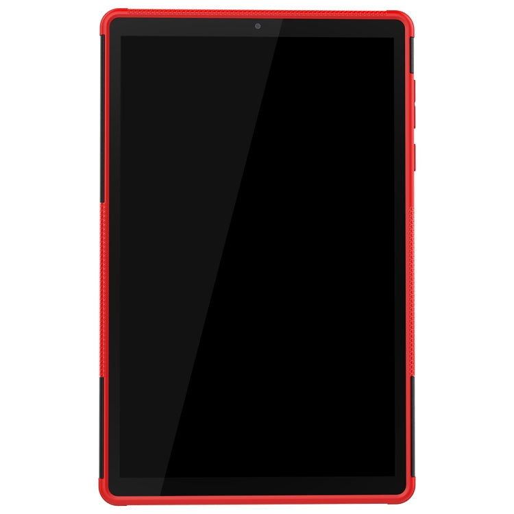 For Lenovo Tab M10 Plus TB-X606F Tire Texture Shockproof TPU+PC Protective Case with Holder(Red)