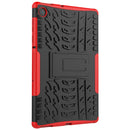 For Lenovo Tab M10 Plus TB-X606F Tire Texture Shockproof TPU+PC Protective Case with Holder(Red)