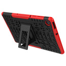 For Lenovo Tab M10 Plus TB-X606F Tire Texture Shockproof TPU+PC Protective Case with Holder(Red)