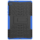For Lenovo Tab M10 Plus TB-X606F Tire Texture Shockproof TPU+PC Protective Case with Holder(Blue)