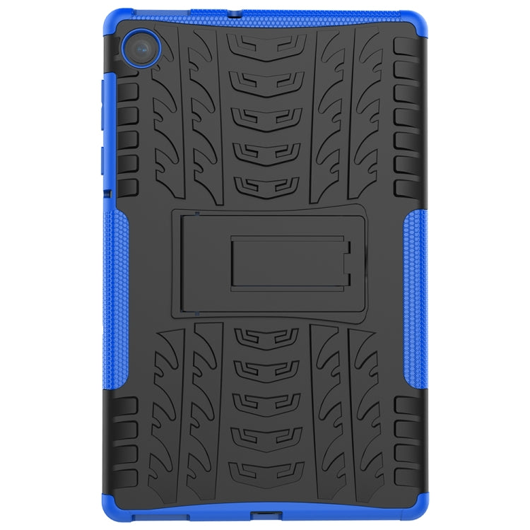 For Lenovo Tab M10 Plus TB-X606F Tire Texture Shockproof TPU+PC Protective Case with Holder(Blue)
