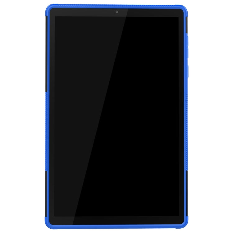For Lenovo Tab M10 Plus TB-X606F Tire Texture Shockproof TPU+PC Protective Case with Holder(Blue)