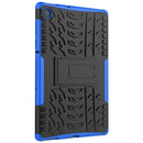 For Lenovo Tab M10 Plus TB-X606F Tire Texture Shockproof TPU+PC Protective Case with Holder(Blue)