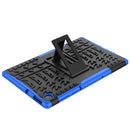 For Lenovo Tab M10 Plus TB-X606F Tire Texture Shockproof TPU+PC Protective Case with Holder(Blue)