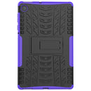 For Lenovo Tab M10 Plus TB-X606F Tire Texture Shockproof TPU+PC Protective Case with Holder(Purple)