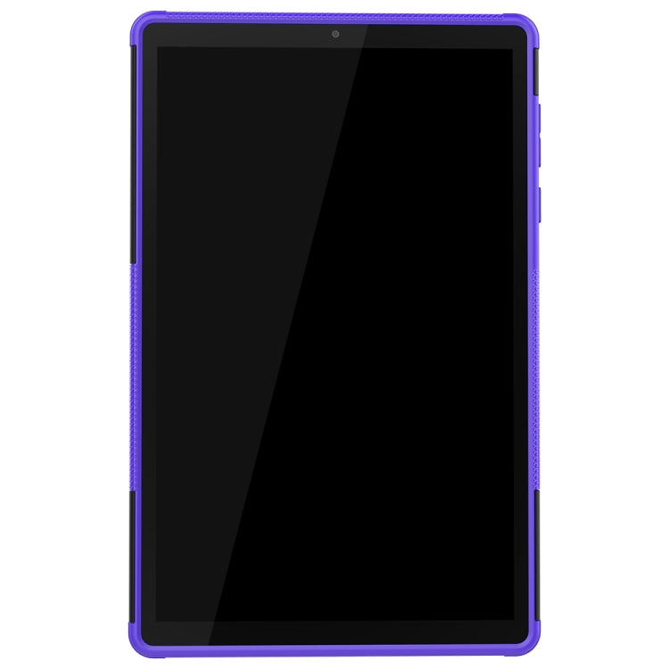 For Lenovo Tab M10 Plus TB-X606F Tire Texture Shockproof TPU+PC Protective Case with Holder(Purple)