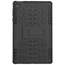 For Lenovo Tab M10 Plus TB-X606F Tire Texture Shockproof TPU+PC Protective Case with Holder(Black)