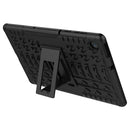 For Lenovo Tab M10 Plus TB-X606F Tire Texture Shockproof TPU+PC Protective Case with Holder(Black)