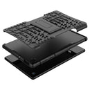 For Lenovo Tab M10 Plus TB-X606F Tire Texture Shockproof TPU+PC Protective Case with Holder(Black)