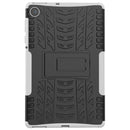 For Lenovo Tab M10 Plus TB-X606F Tire Texture Shockproof TPU+PC Protective Case with Holder(White)