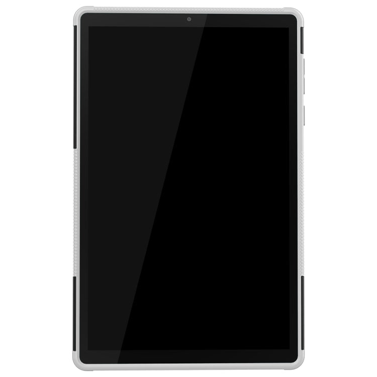 For Lenovo Tab M10 Plus TB-X606F Tire Texture Shockproof TPU+PC Protective Case with Holder(White)