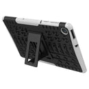 For Lenovo Tab M10 Plus TB-X606F Tire Texture Shockproof TPU+PC Protective Case with Holder(White)