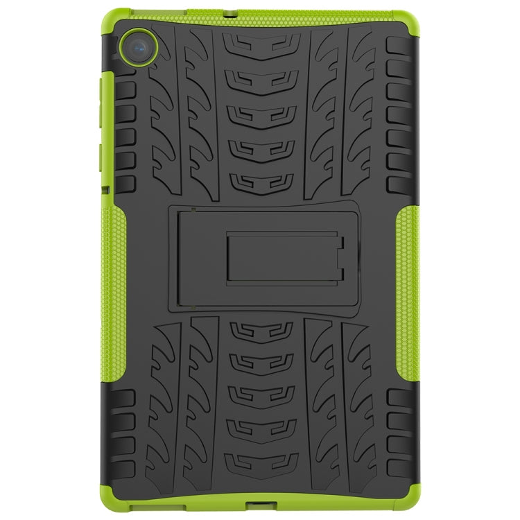 For Lenovo Tab M10 Plus TB-X606F Tire Texture Shockproof TPU+PC Protective Case with Holder(Green)