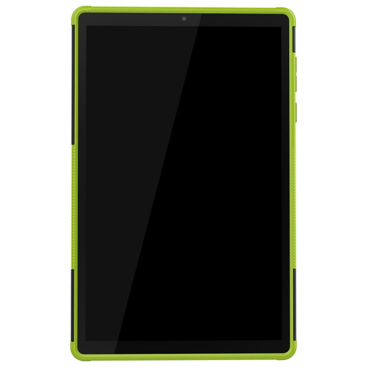 For Lenovo Tab M10 Plus TB-X606F Tire Texture Shockproof TPU+PC Protective Case with Holder(Green)