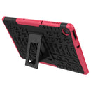 For Lenovo Tab M10 Plus TB-X606F Tire Texture Shockproof TPU+PC Protective Case with Holder(Rose Red)