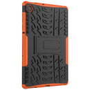 For Lenovo Tab M10 Plus TB-X606F Tire Texture Shockproof TPU+PC Protective Case with Holder(Orange)