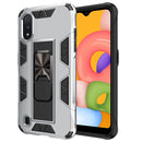 For Samsung Galaxy A01 Soldier Armor Shockproof TPU + PC Magnetic Protective Case with Holder(Silver)