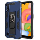 For Samsung Galaxy A01 Soldier Armor Shockproof TPU + PC Magnetic Protective Case with Holder(Blue)