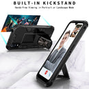 For Samsung Galaxy A01 Soldier Armor Shockproof TPU + PC Magnetic Protective Case with Holder(Blue)