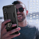 For Samsung Galaxy A01 Soldier Armor Shockproof TPU + PC Magnetic Protective Case with Holder(Blue)