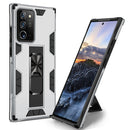 For Samsung Galaxy Note20 Ultra Soldier Armor Shockproof TPU + PC Magnetic Protective Case with Holder(Silver)