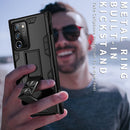 For Samsung Galaxy Note20 Ultra Soldier Armor Shockproof TPU + PC Magnetic Protective Case with Holder(Silver)
