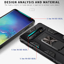 For Samsung Galaxy S10 Soldier Armor Shockproof TPU + PC Magnetic Protective Case with Holder(Silver)