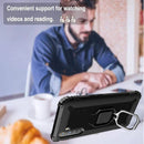 For OPPO Realme X50 & Realme X3 Carbon Fiber Protective Case with 360 Degree Rotating Ring Holder(Black)