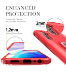 For OPPO Realme X50 & Realme X3 Carbon Fiber Protective Case with 360 Degree Rotating Ring Holder(Red)