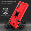 For OPPO Realme X50 & Realme X3 Carbon Fiber Protective Case with 360 Degree Rotating Ring Holder(Red)