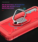 For OPPO Realme X50 & Realme X3 Carbon Fiber Protective Case with 360 Degree Rotating Ring Holder(Red)