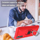 For OPPO Realme X50 & Realme X3 Carbon Fiber Protective Case with 360 Degree Rotating Ring Holder(Red)