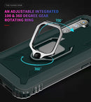 For OPPO Realme X50 & Realme X3 Carbon Fiber Protective Case with 360 Degree Rotating Ring Holder(Green)