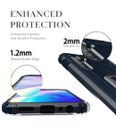 For OPPO Realme X50 & Realme X3 Carbon Fiber Protective Case with 360 Degree Rotating Ring Holder(Blue)