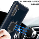 For OPPO Realme X50 & Realme X3 Carbon Fiber Protective Case with 360 Degree Rotating Ring Holder(Blue)
