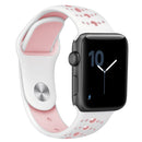 For Apple Watch Series 7 41mm / 6 & SE & 5 & 4 40mm / 3 & 2 & 1 38mm Two-tone Porous Silicone Watch Band(White Pink)